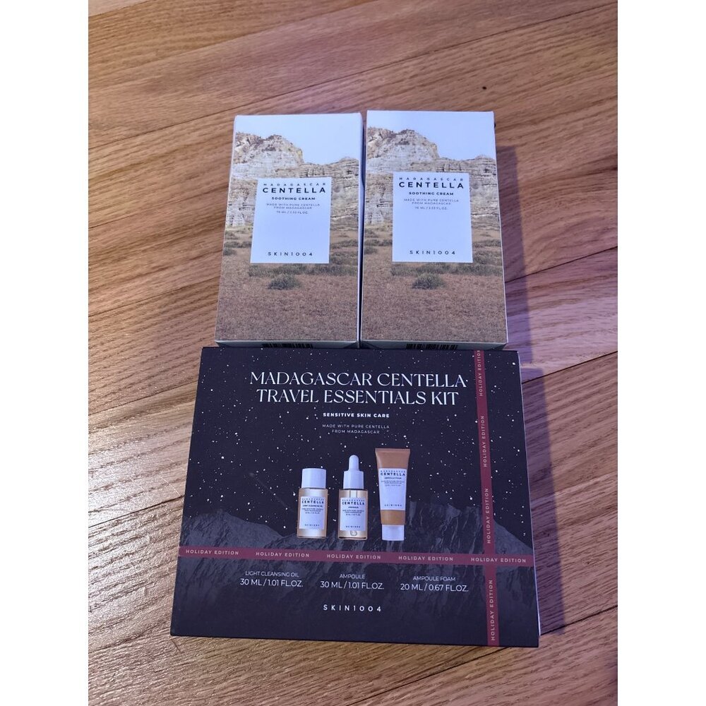 Madagascar Centella 2 Soothing Cream, Oil, Cleanser, Full size & Travel